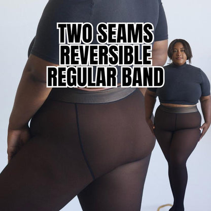 NEW COMPRESSION BAND & ONE SEAM OPTION! the ORIGINAL MAGIC FLEECE LINED LEGGINGS - XXS to 3XL - 4 SHADES - CLOSED FOOT - Fleece Tights Available in plus Size and Light to Brown Fur